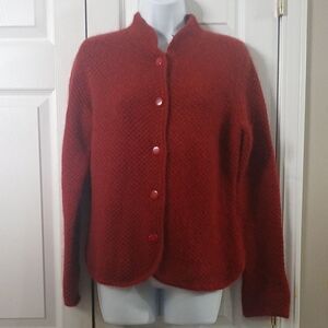 Kenar angora wool blend button front super soft classy jacket  Sz L NWOT